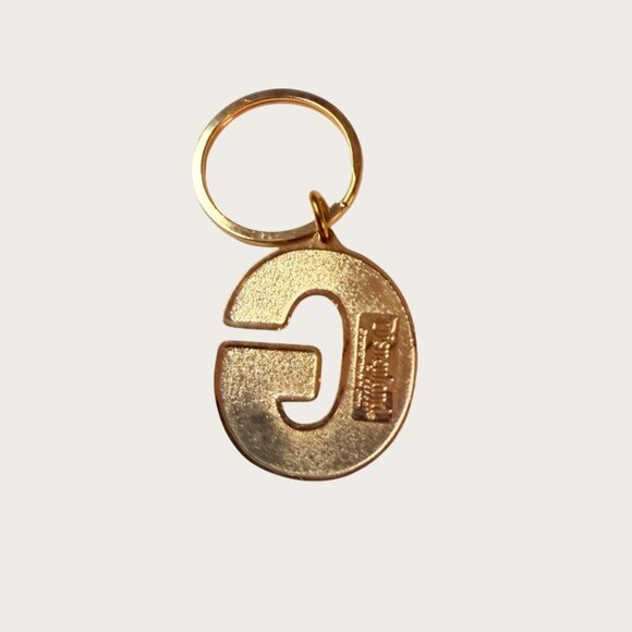 Disneyland Mickey Minnie Goofy Goldtone Letter G Keychain Keyring Vacation - Picture 2 of 3